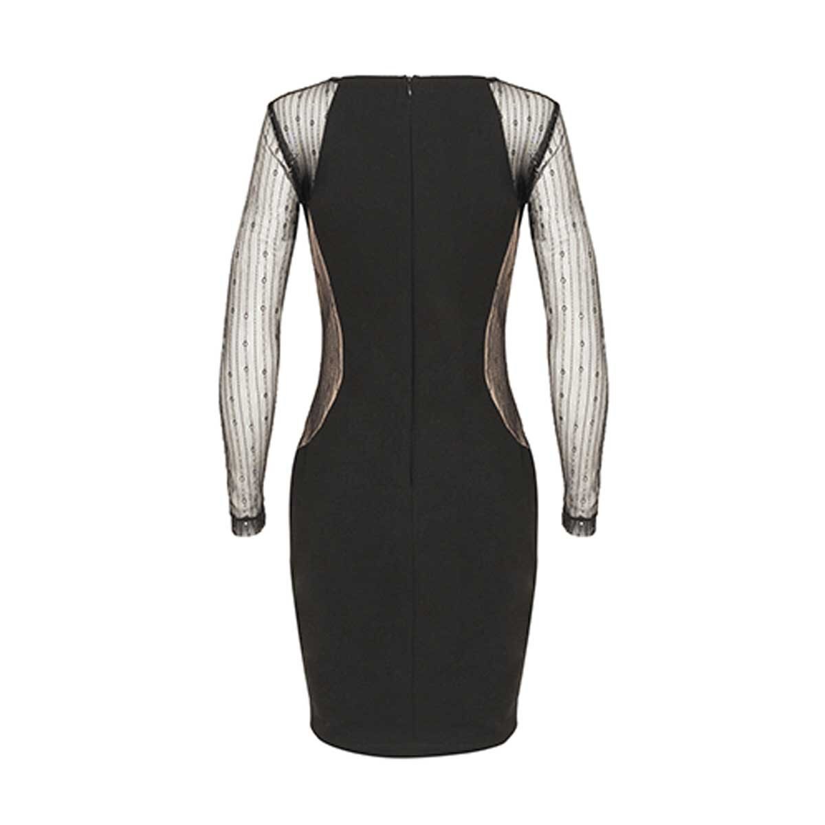 Vestido con Mangas de Encaje Noshe