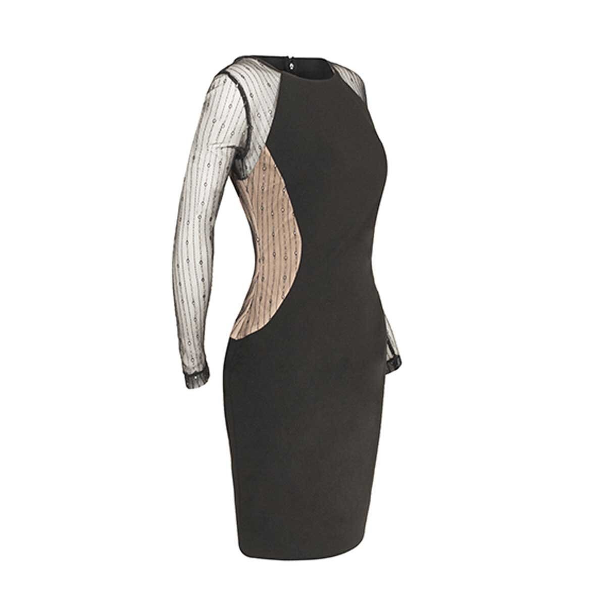 Vestido con Mangas de Encaje Noshe