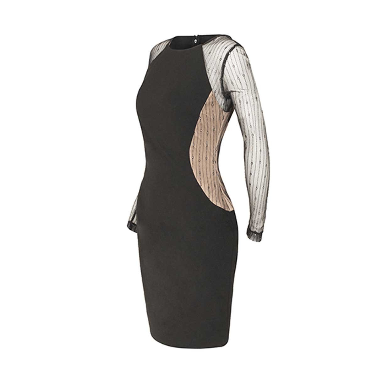 Vestido con Mangas de Encaje Noshe