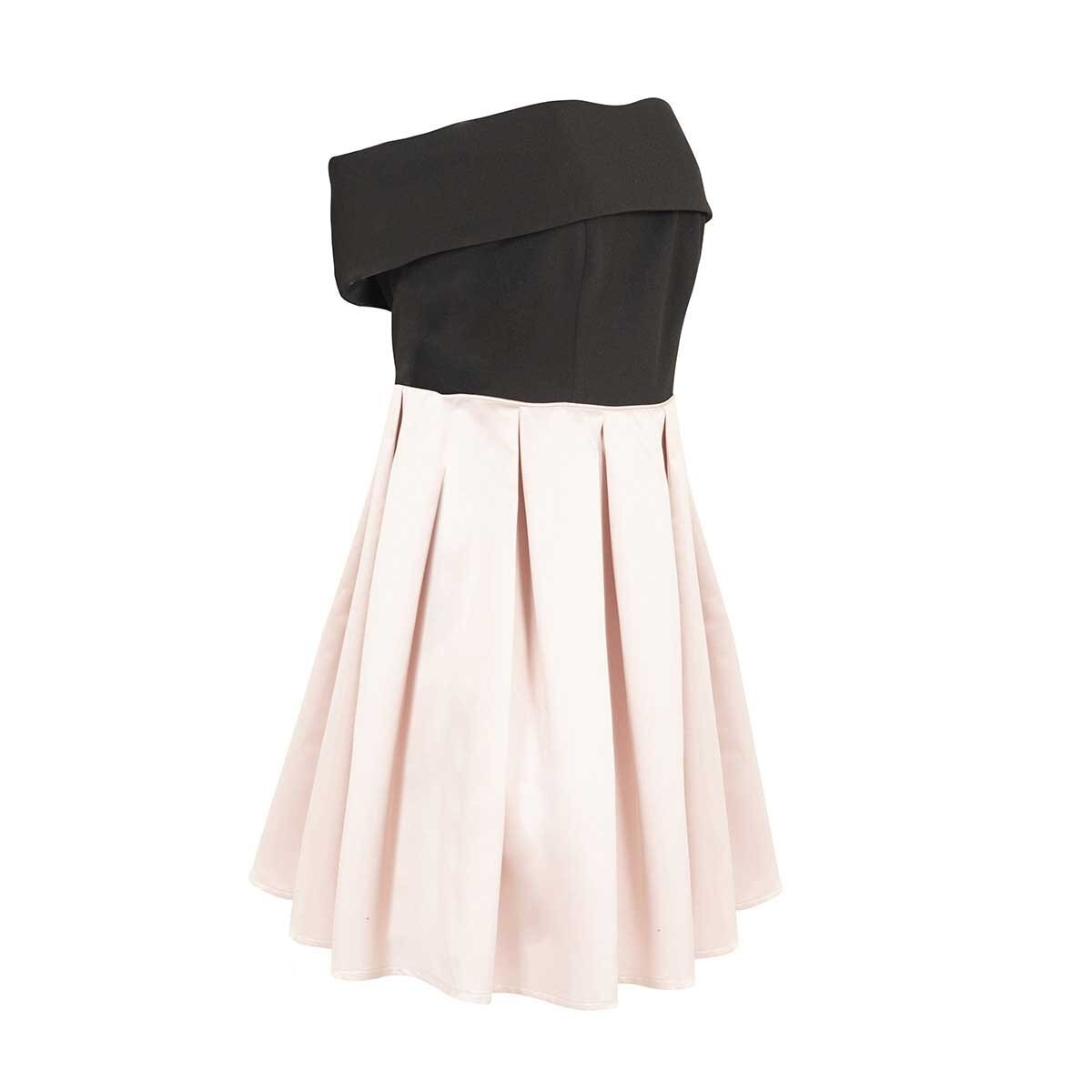 Vestido Combinado Sin Hombros Noshe