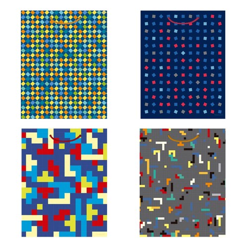 Bolsa Regalo 7X9&quot; Cumplea&ntilde;os Tetris Dreams Art