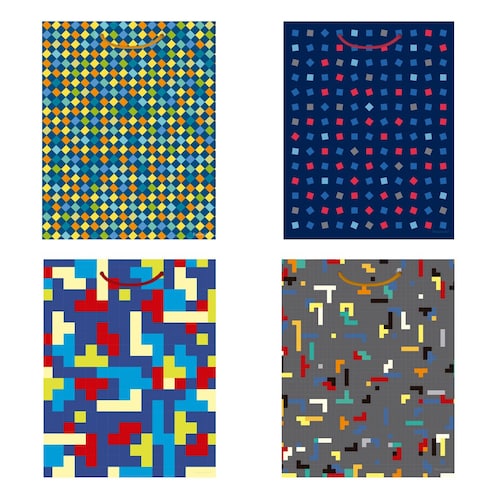 Bolsa Regalo 13X18&quot; Cumplea&ntilde;os Tetris Dreams Art