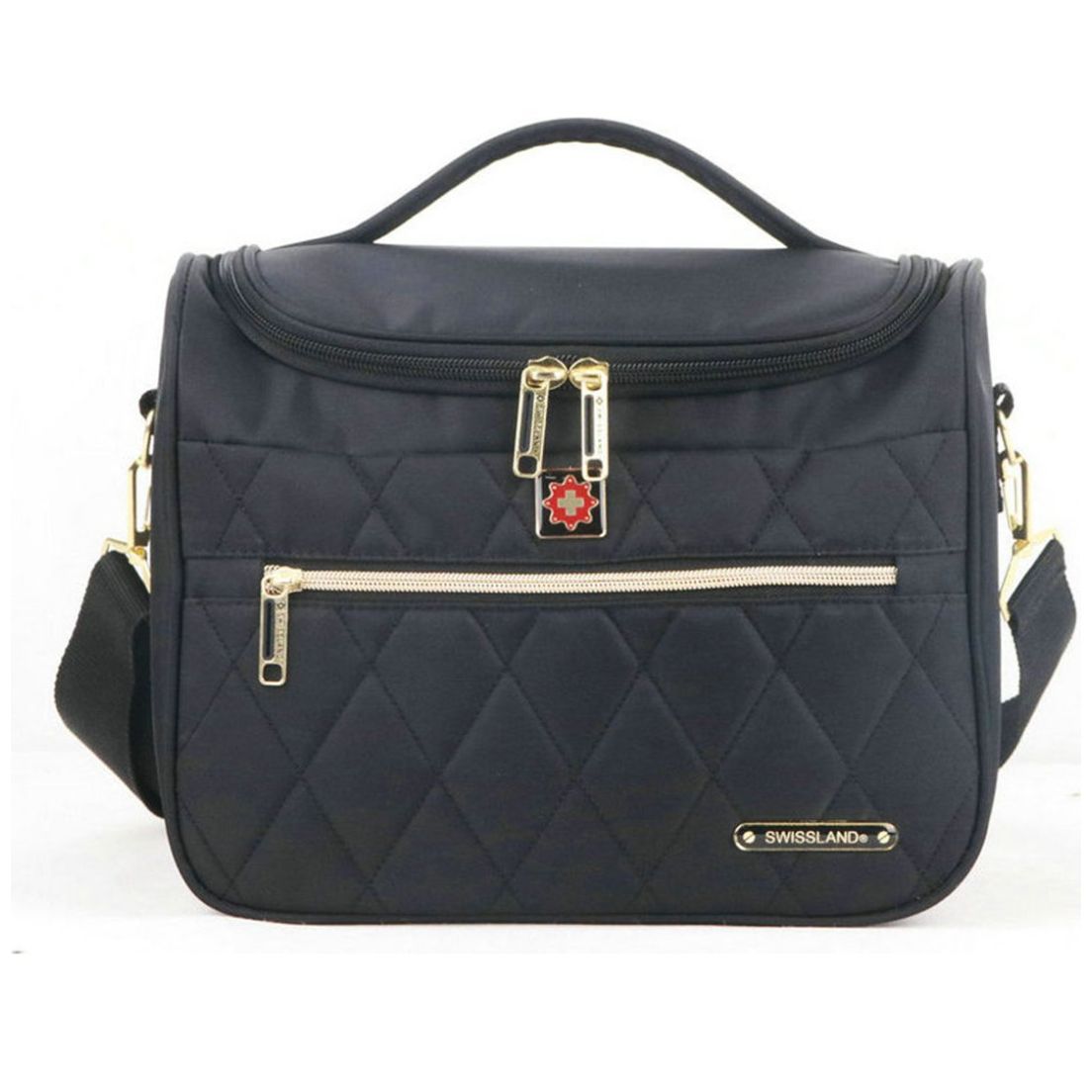 Neceser Capitonado Negro de 12" Swissland