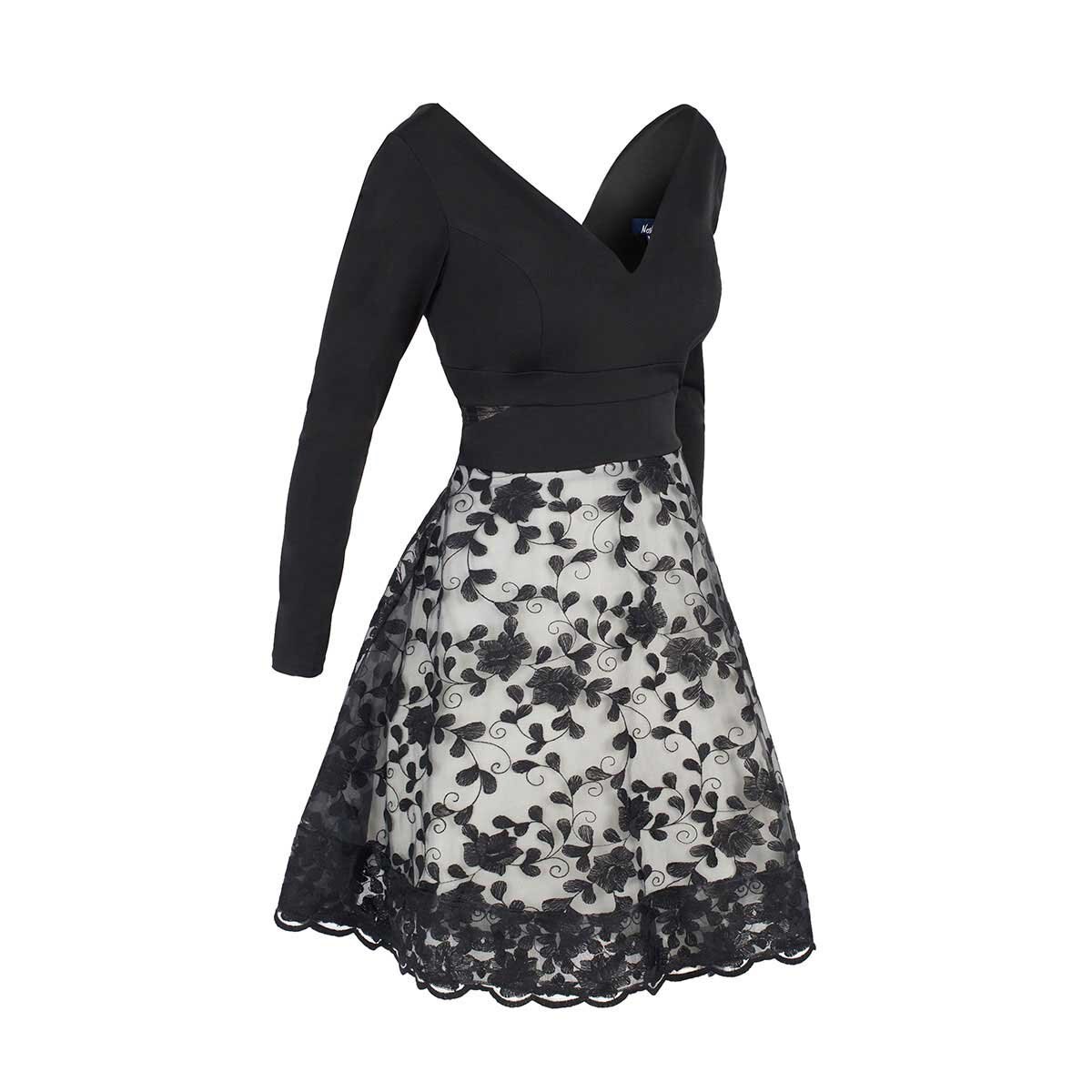 Vestido Combinado con Manga Larga Noshe