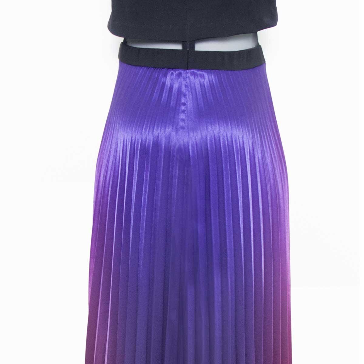 Vestido de Fiesta Largo Combinado con Plisado Y Transparencia Noshe