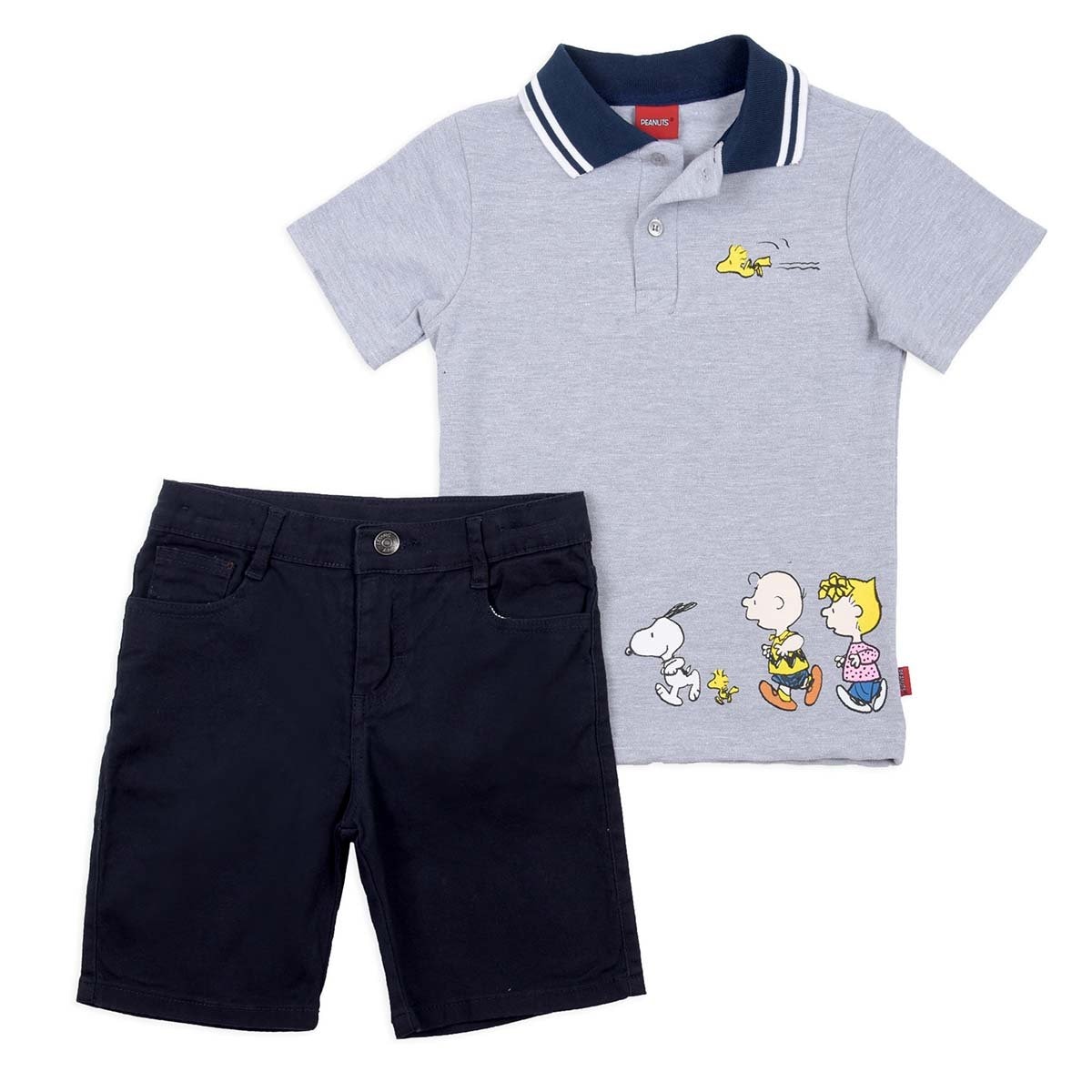 Conjunto Playera Polo Manga Corta con Short Snoopy