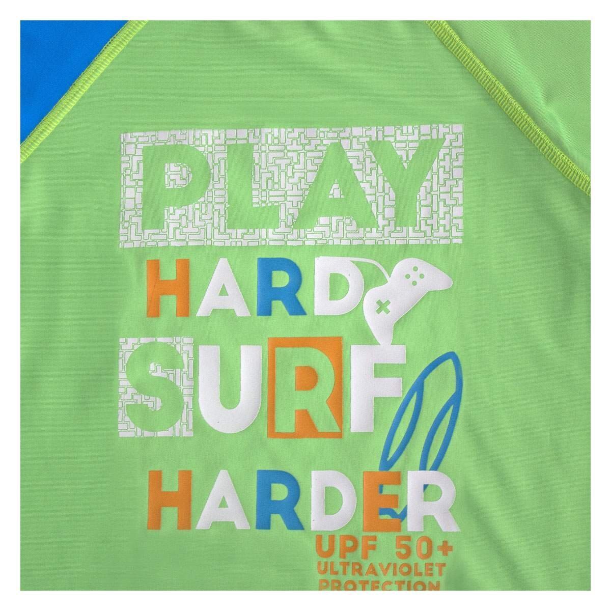Playera Surf Manga Larga Verde Brillante Skysoul para Niño