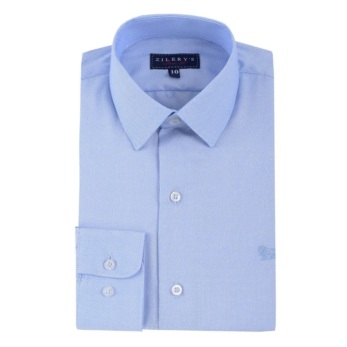 Camisa de Vestir Azul de Manga Larga Zilerys para Niño