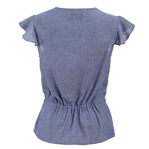 Blusa Cuello V Minimanga con Olan Michel Paulini