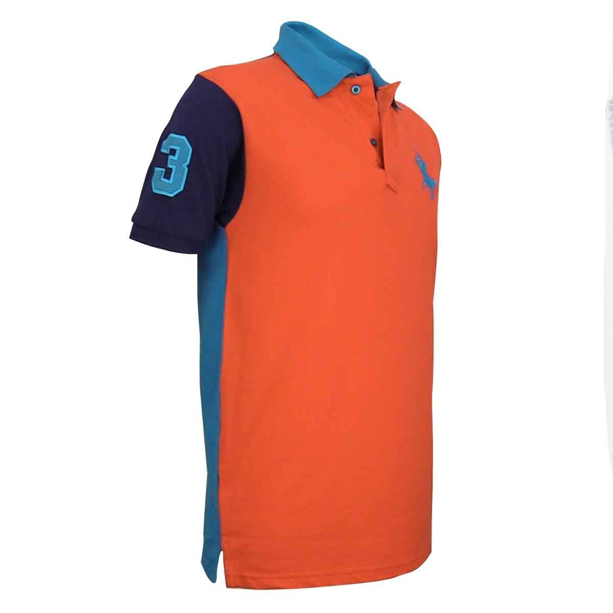 Polo Naranja Manga Corta Azul Polo Club para Caballero
