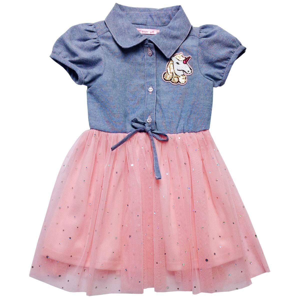 Vestido Manga Corta con Mesh Baby Let\'s Go para Bebé