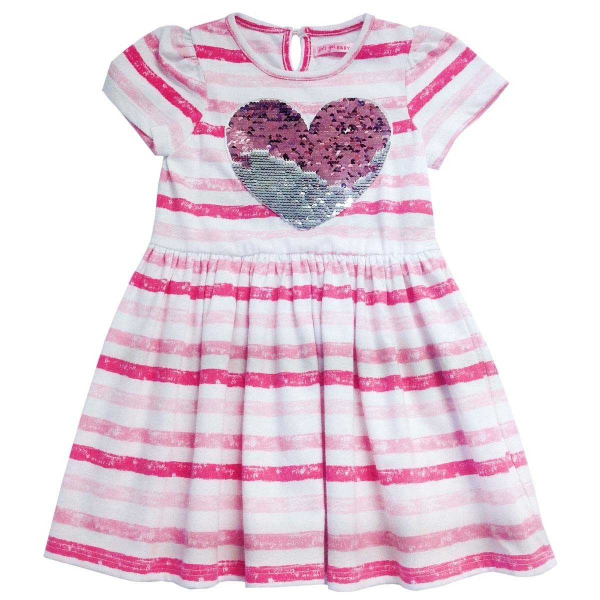 Vestido Manga Corta con Aplicaciónes de Corazón Baby Let\'s Go para Bebé