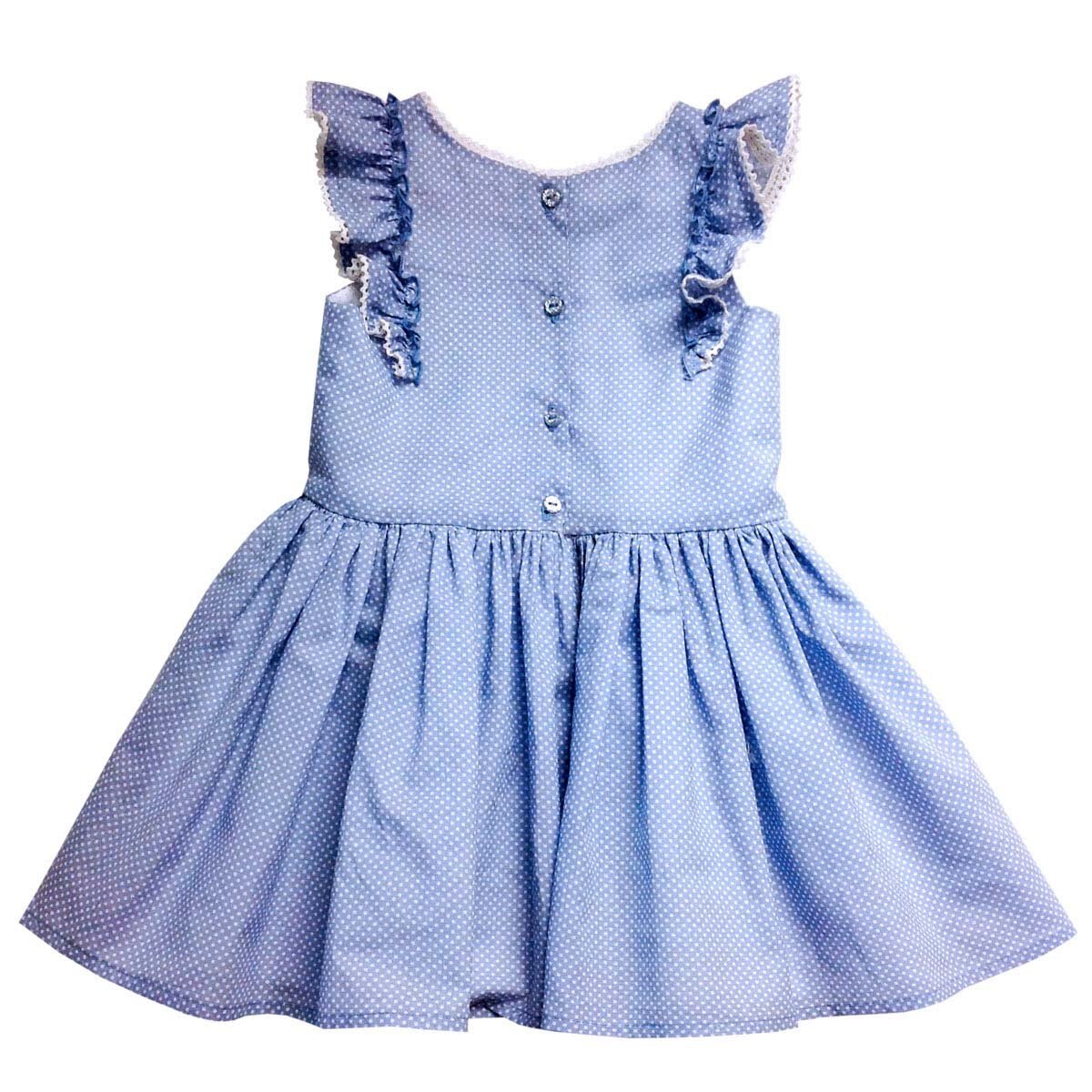 Vestido Azul con Manga de Olan Baby Let\'s Go Baby para Bebé
