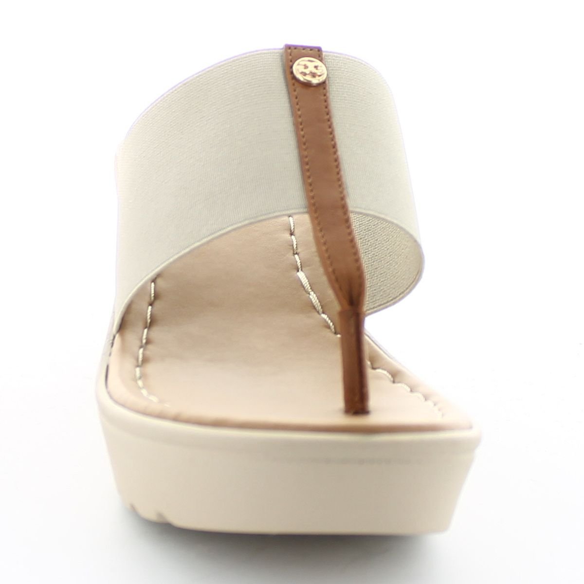 Sandalia Beige Pata de Gallo con Plataforma Gillio