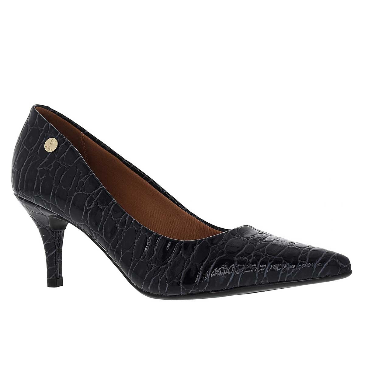 Zapatilla Puntal Negra con Textura Croco Vizzano