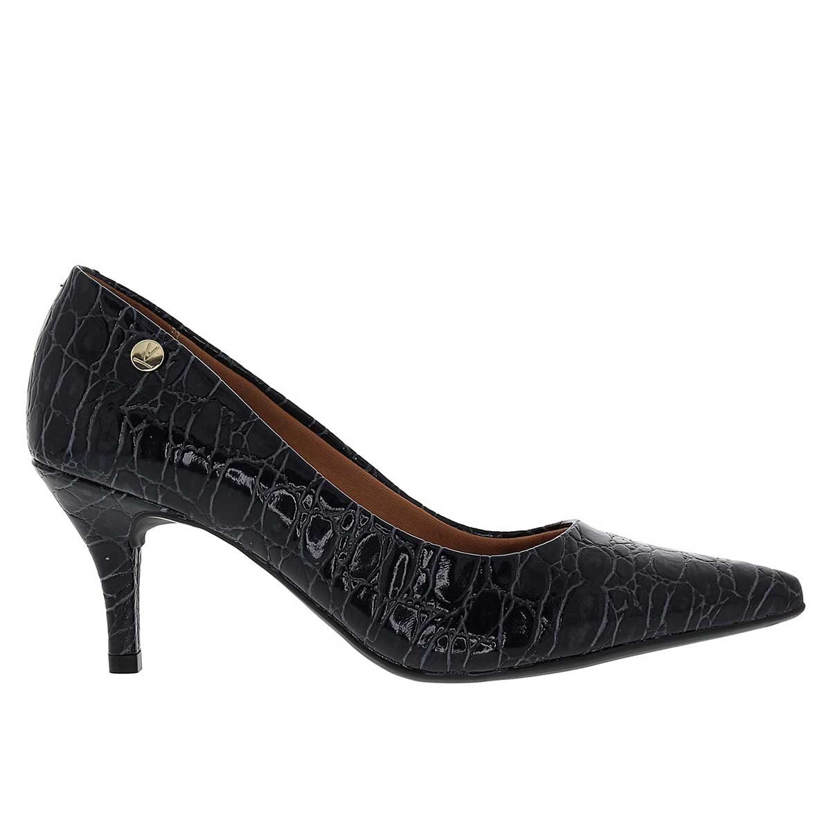 Zapatilla Puntal Negra con Textura Croco Vizzano