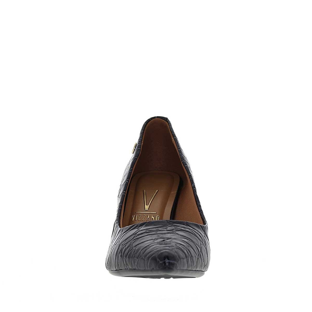 Zapatilla Puntal Negra con Textura Croco Vizzano