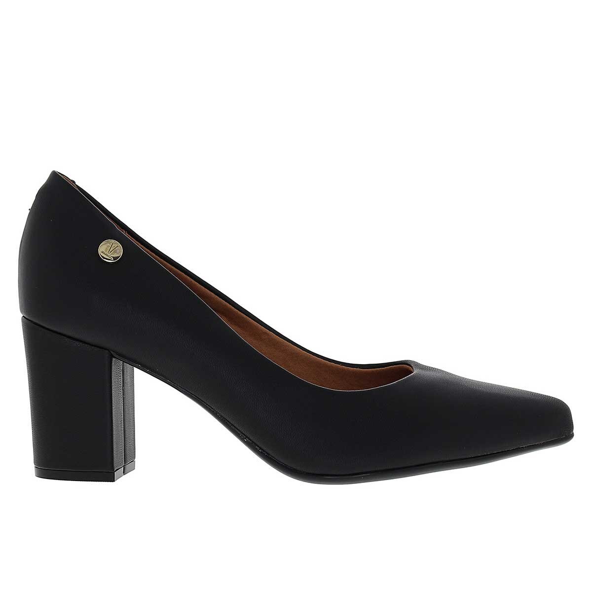 Zapatilla Puntal Negra con Tacón Cuadrado Vizzano