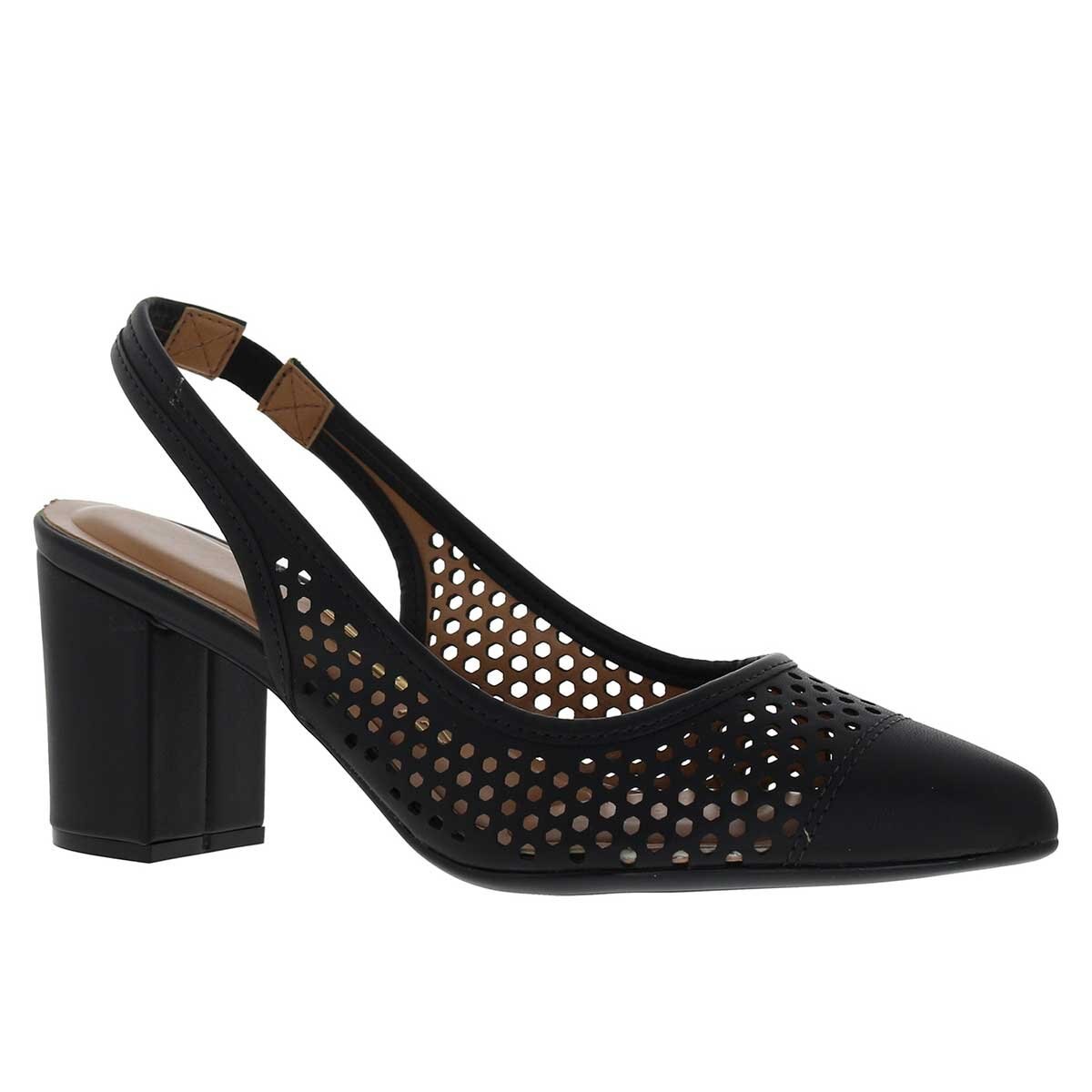 Zapatilla Negra Destalonada Corte Laser Vizzano