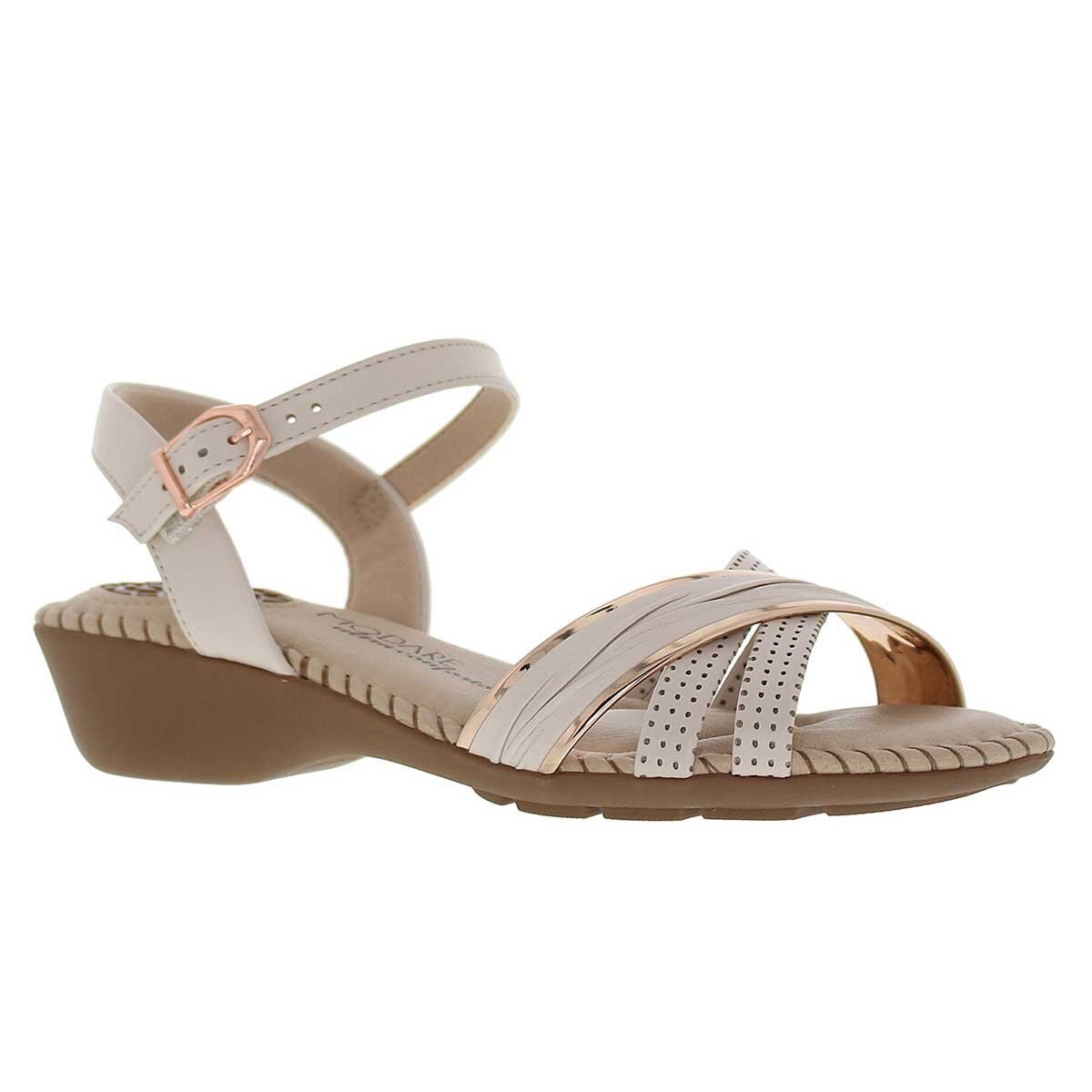 Sandalia Beige de Tiras con Cuña Modare