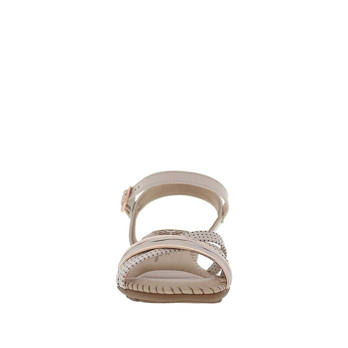 Sandalia Beige de Tiras con Cuña Modare