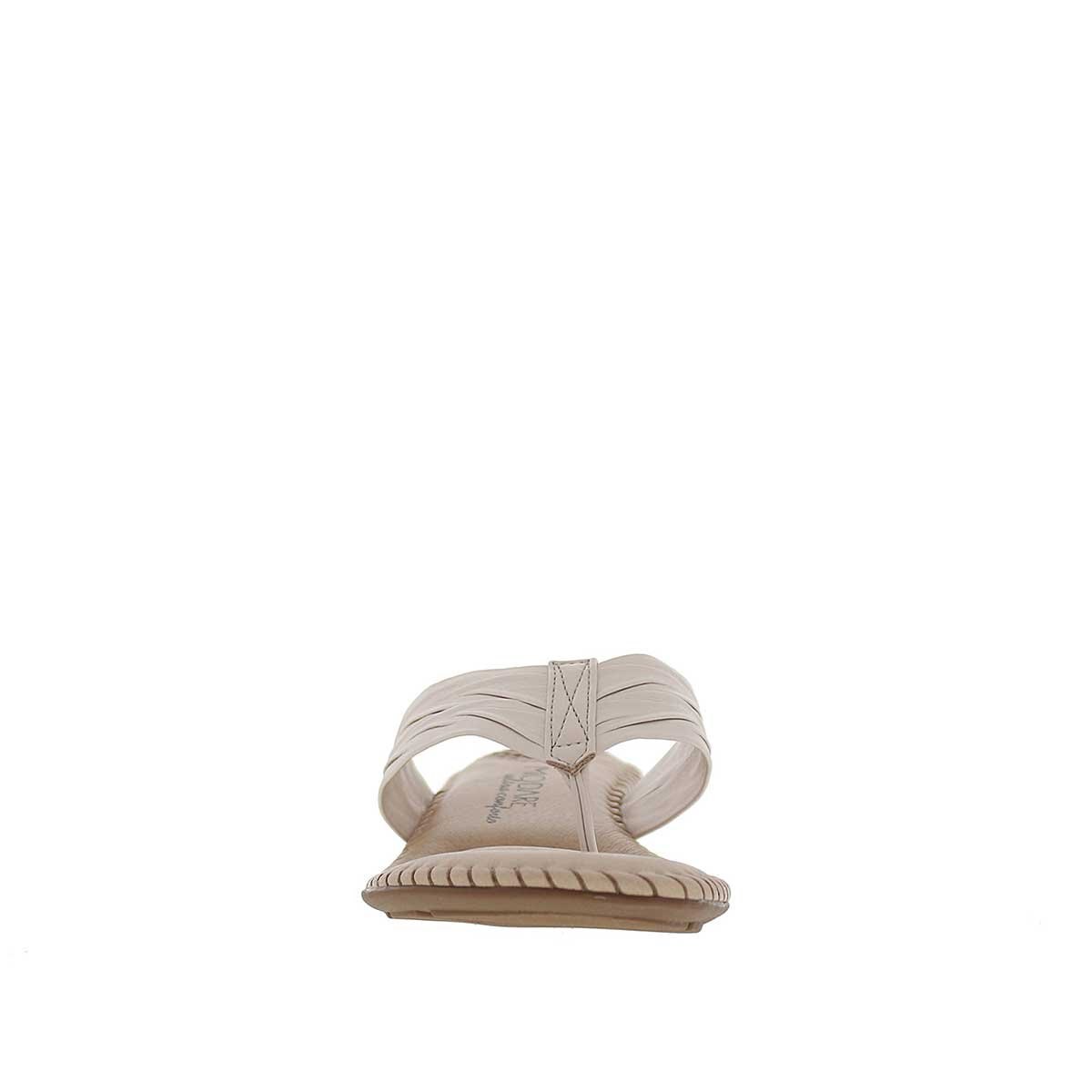 Sandalia Beige Flat con Pata de Gallo Modare