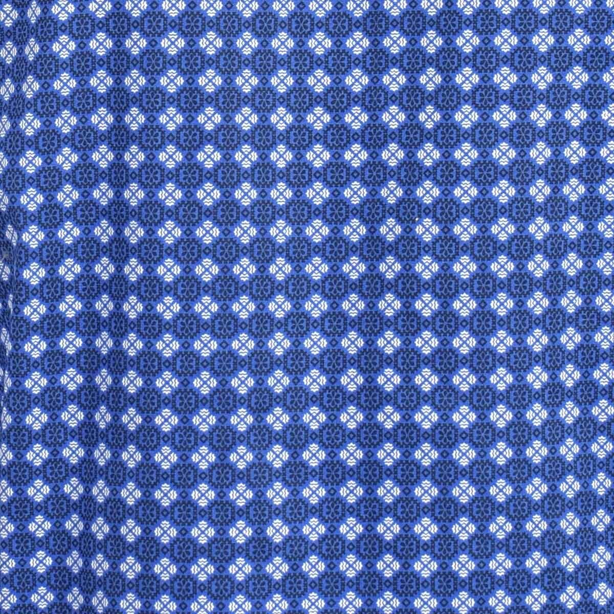 Camisa Manga Corta de Cuadros Azul Scandro para Caballero