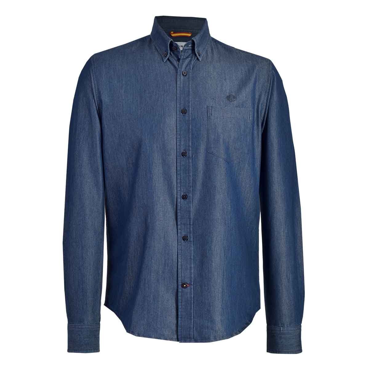 Camisa Manga Larga Azul Scandro para Caballero