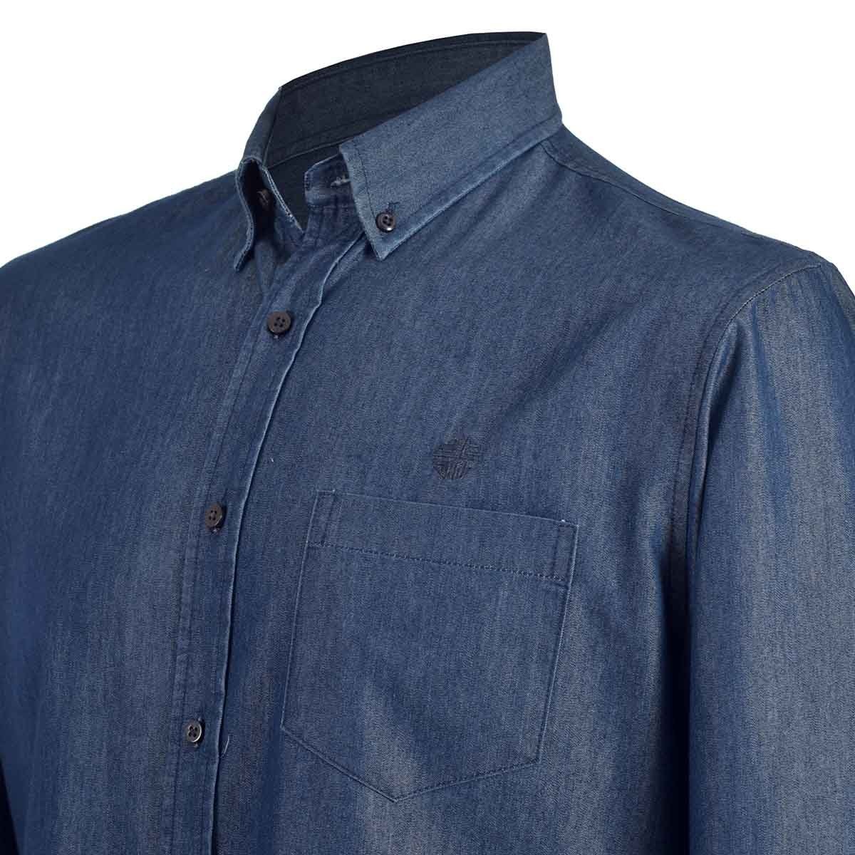 Camisa Manga Larga Azul Scandro para Caballero