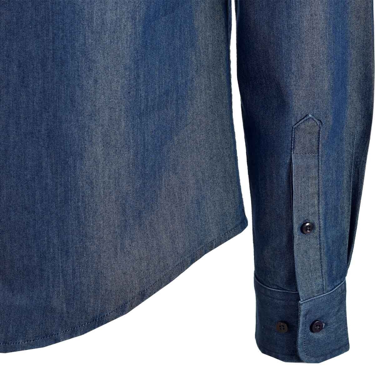 Camisa Manga Larga Azul Scandro para Caballero