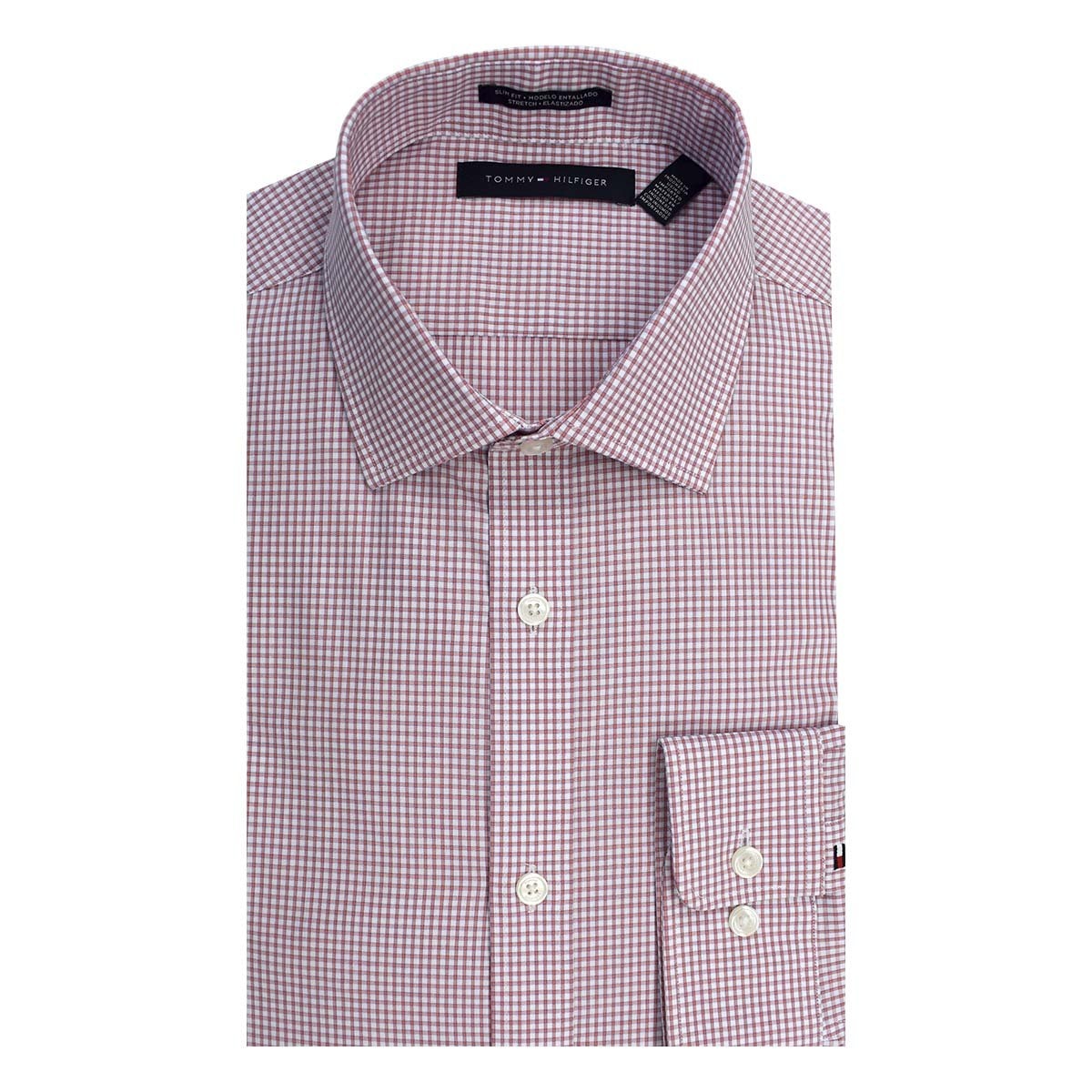 Camisa de Vestir Rosa Corte Slim Tommy Hilfiger para Caballero