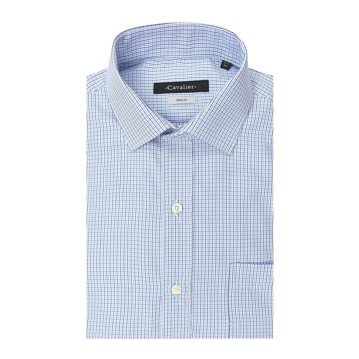 Camisa de Vestir Azul Combinado Corte Slim Cavalier. para Caballero