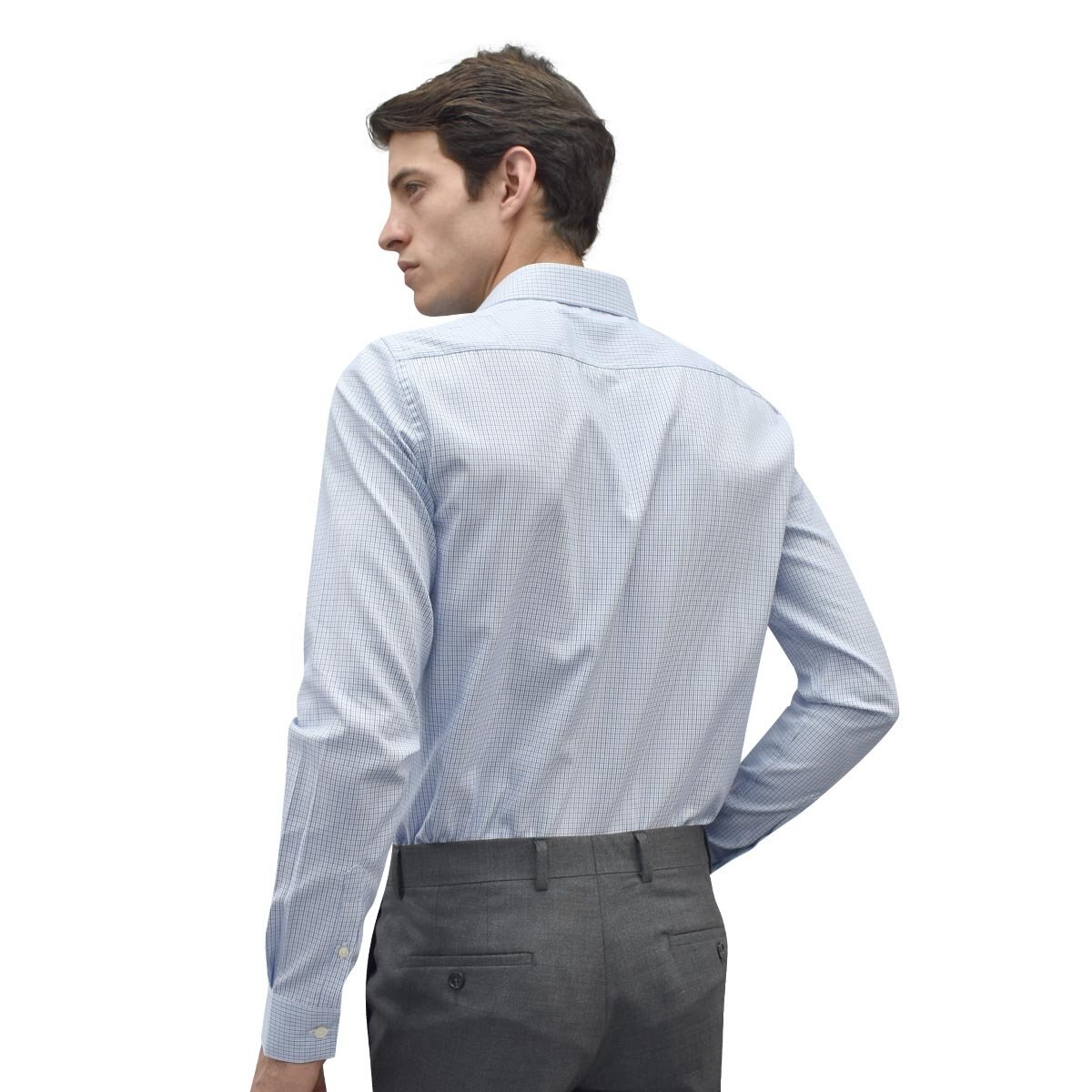 Camisa de Vestir Azul Combinado Corte Slim Cavalier. para Caballero