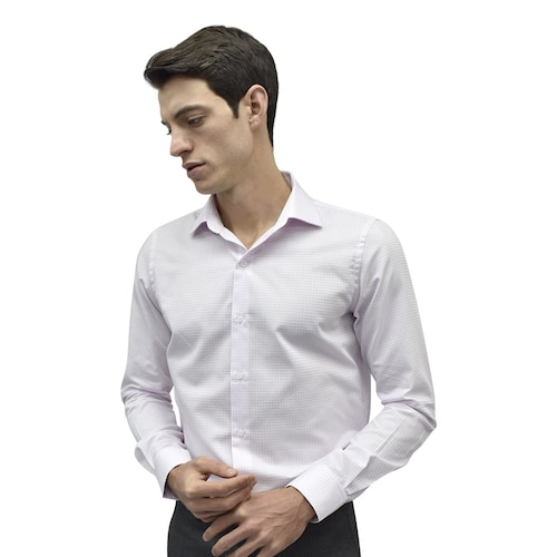 Camisa de Vestir Rosa Combinado Corte Ultra Slim Chaps. para Caballero