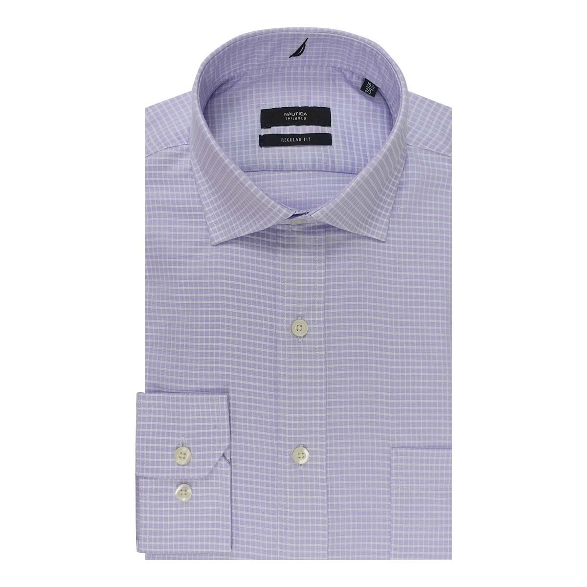 Camisa de Vestir Morado Combinado Corte Regular Nautica. para Caballero