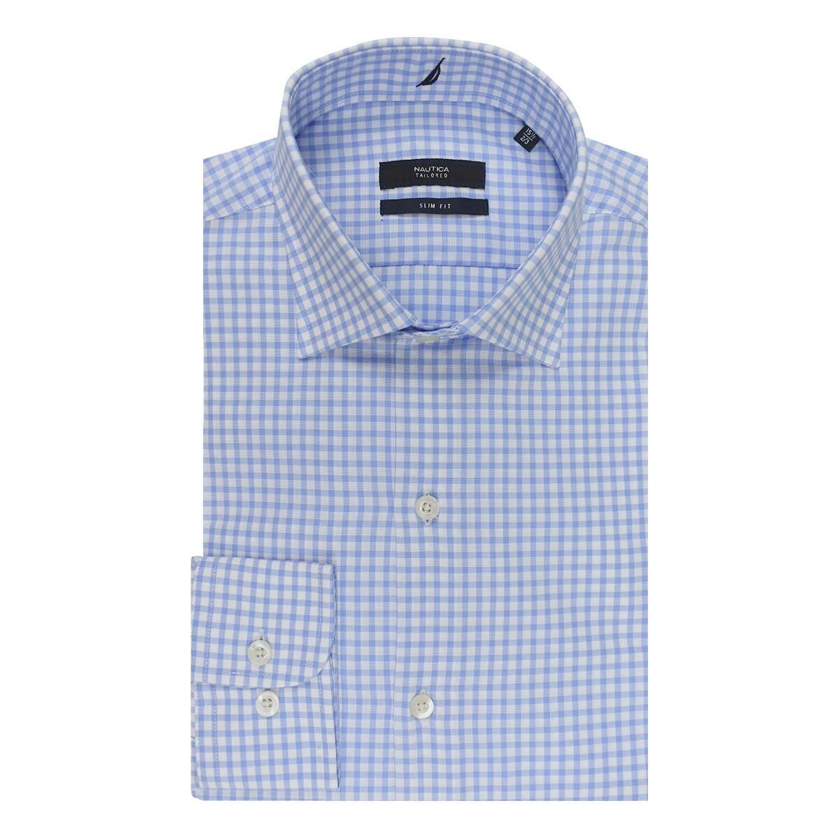 Camisa de Vestir Azul Combinado Corte Slim Nautica. para Caballero