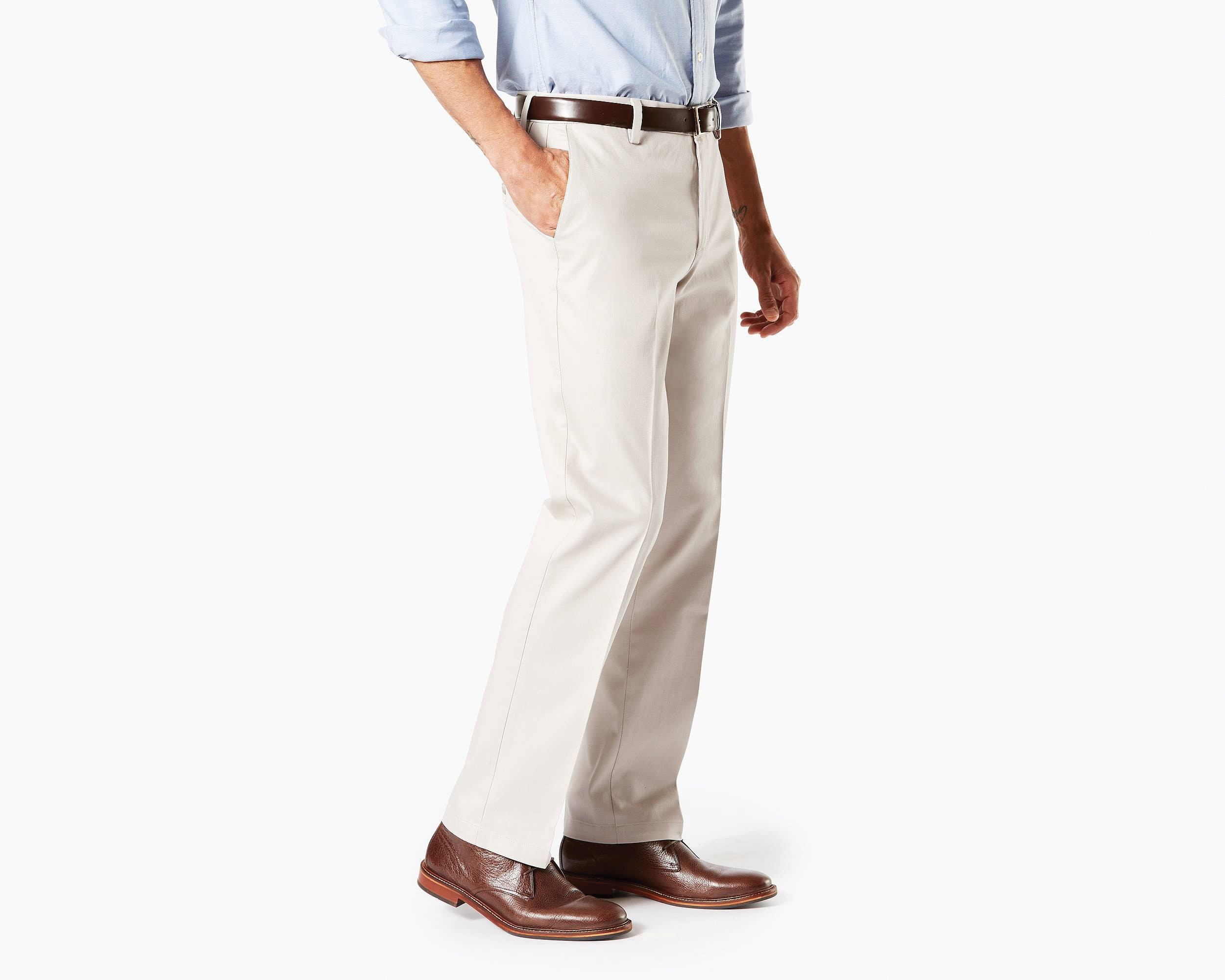 Pantalón Básico de Vestir Gris Claro Straight Dockers para Caballero
