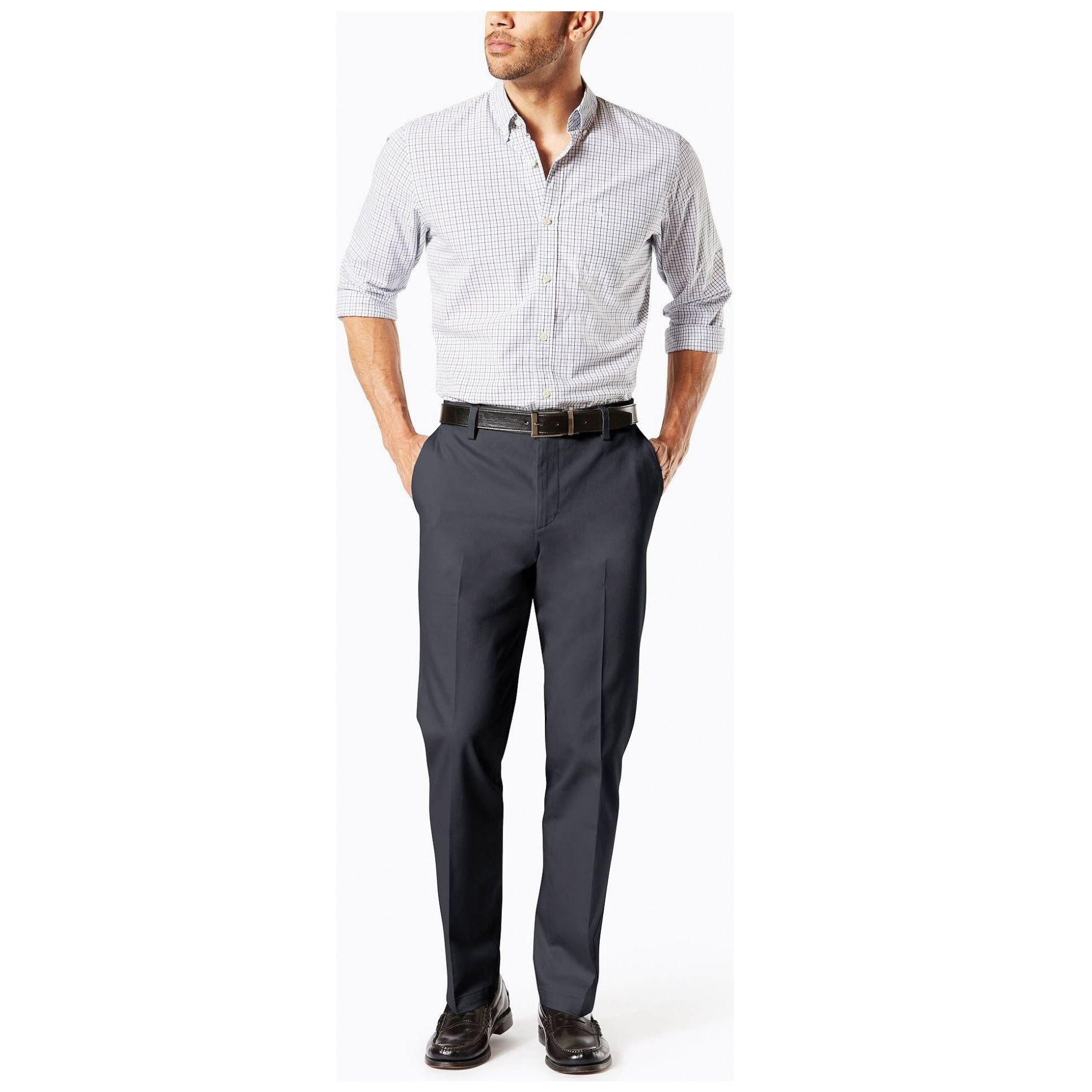 Pantalón Básico de Vestir Gris Straight Dockers para Caballero