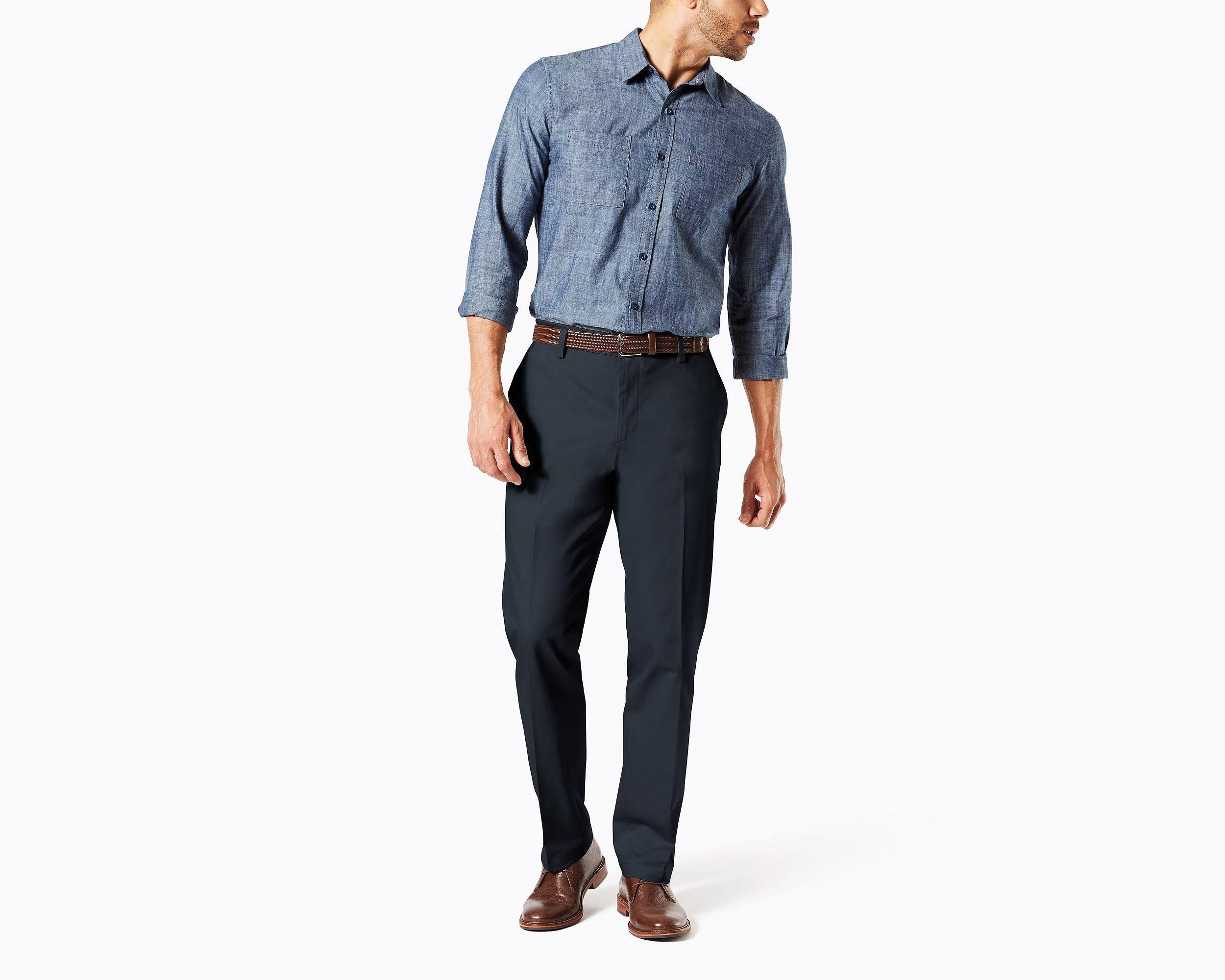 Pantalón Básico de Vestir Gris Straight Dockers para Caballero