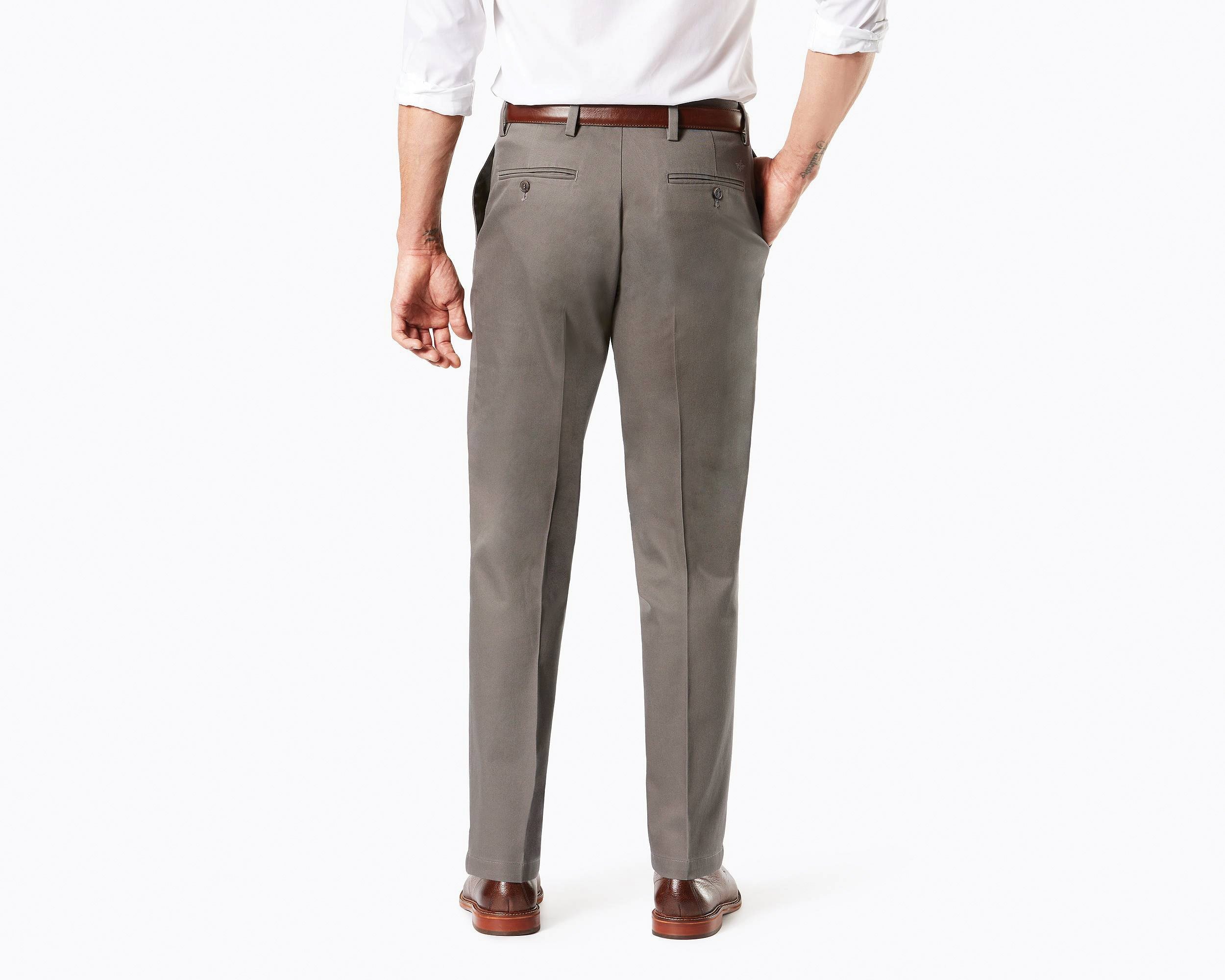 Pantalón Básico de Vestir Verde Obscuro Straight Dockers para Caballero