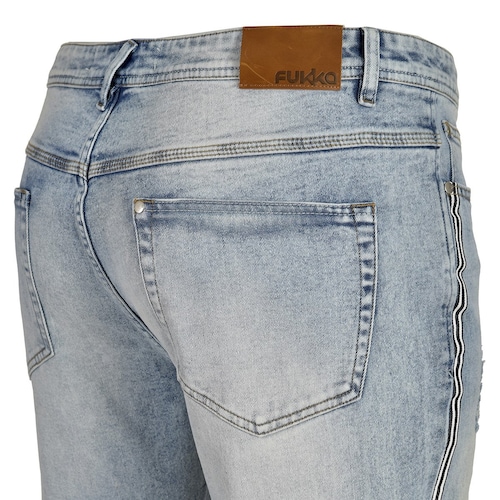 Jeans Estampados con Tiras a los Costados Fukka Plus para Caballero