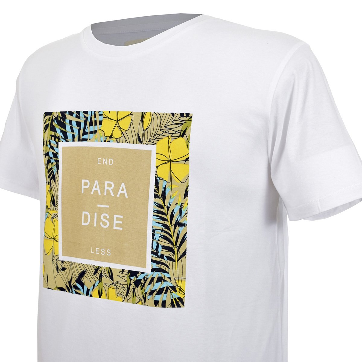 Playera Blanca Manga Corta Cuello Redondo Estampada Fukka Plus para Caballero