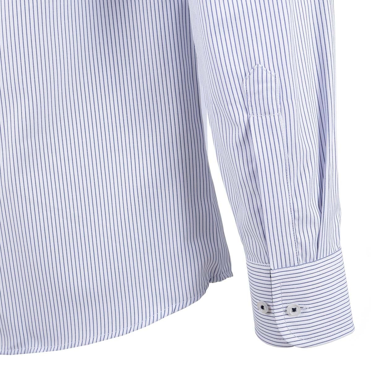 Camisa de Vestir Azul Medio con Rayas Carlo Cortinto Slim Fit para Caballero