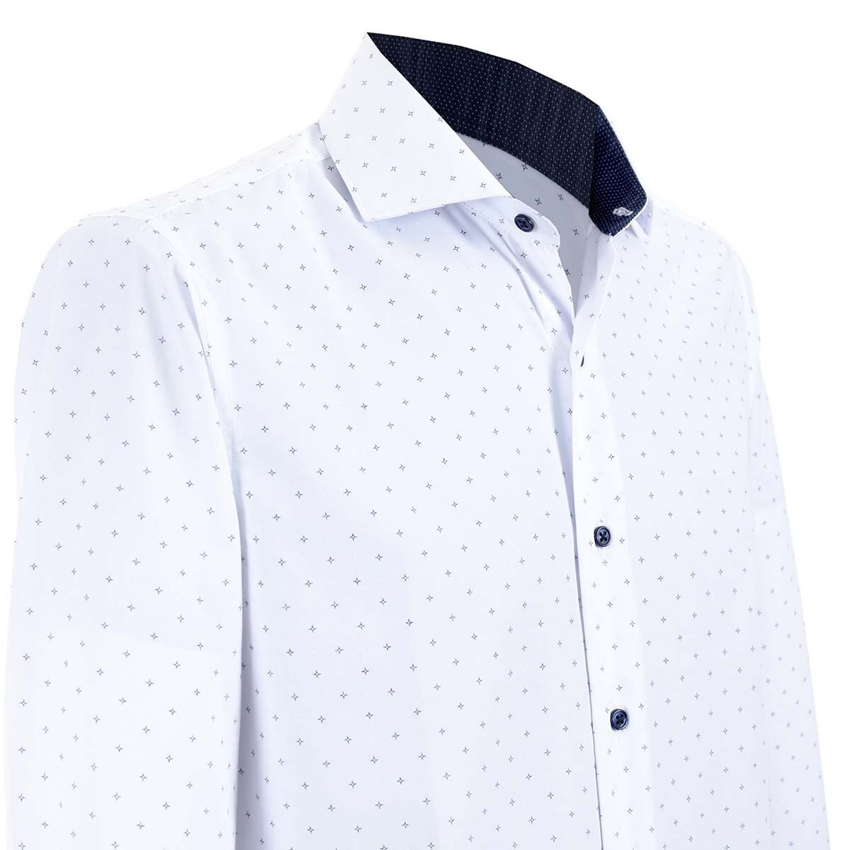 Camisa de Vestir Blanco Combinado Slim Fit Carlo Corinto para Caballero