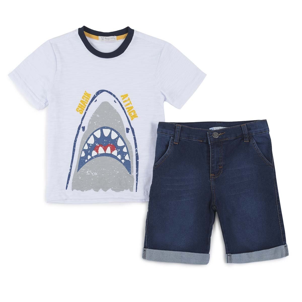 Conjunto Playera Manga Corta con Bermuda de Mezclilla Being 2 Nice