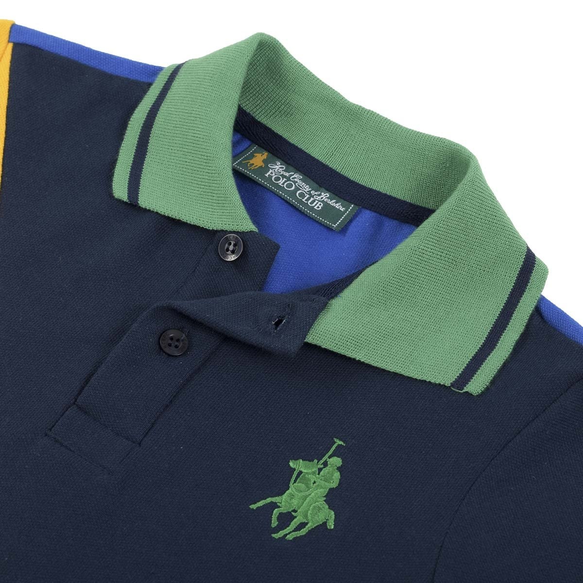Playera Polo Manga Corta Combinada Royal Polo Club para Niño