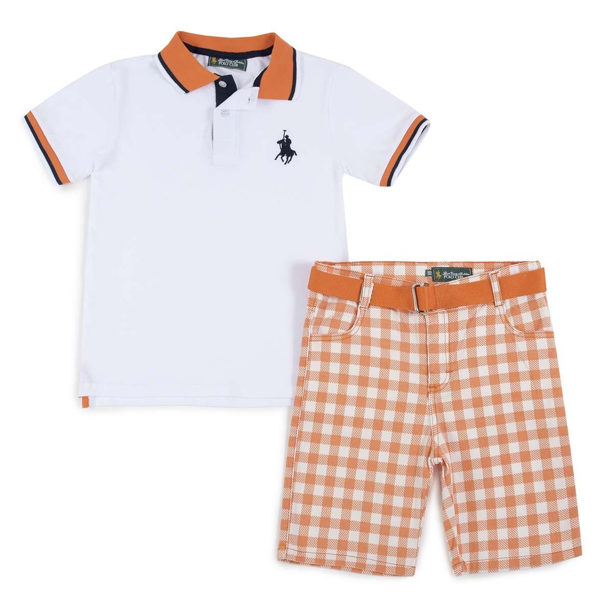 Conjunto Polo Manga Corta con Short Y Cinturon Royal Polo Club