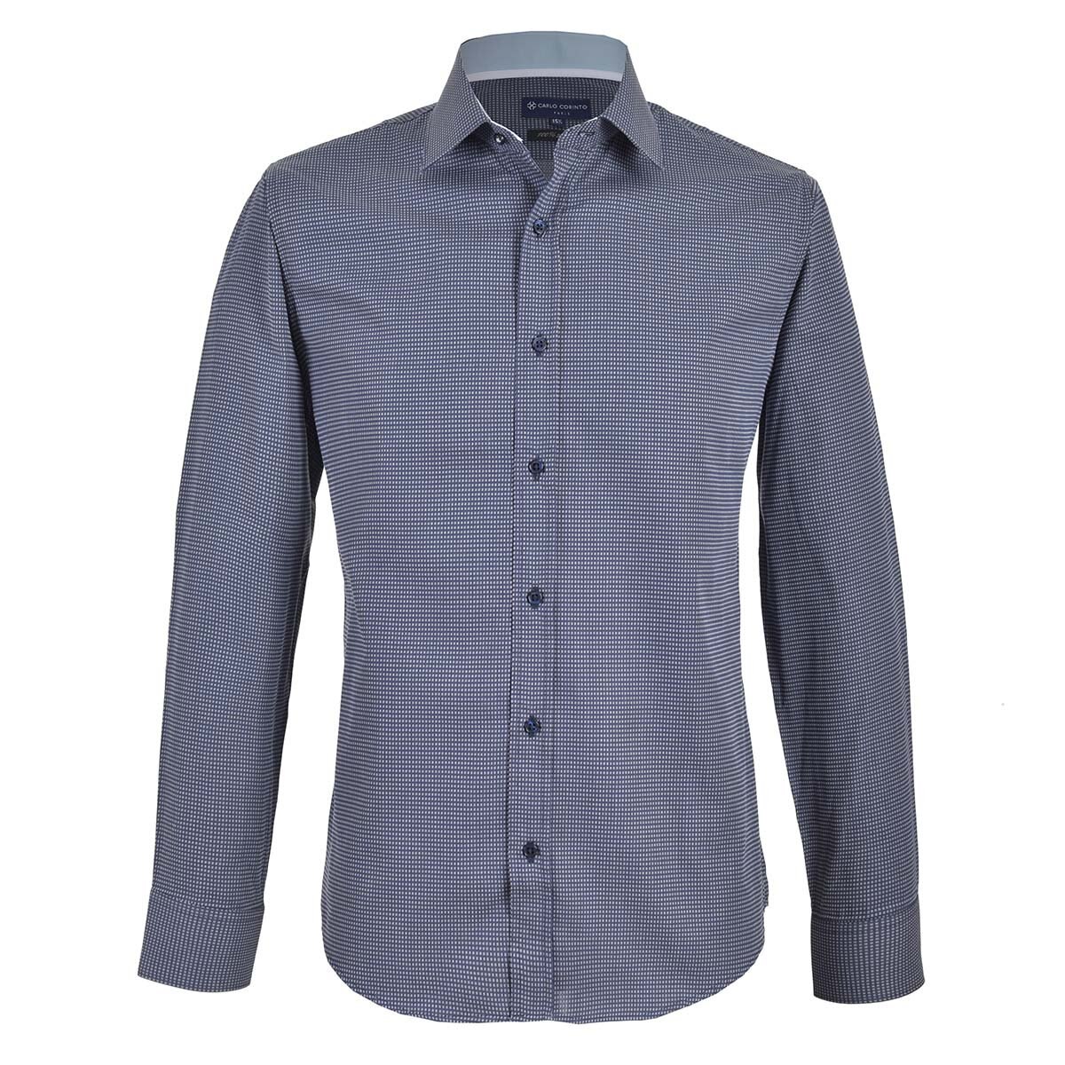 Camisa de Vestir Regular Azul Carlo Corinto Paris