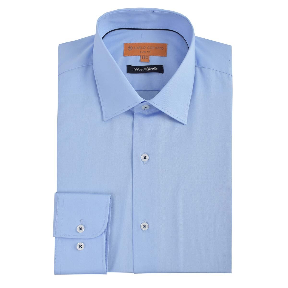 Camisa de Vestir Azul Claro Carlo Corinto Slim Fit