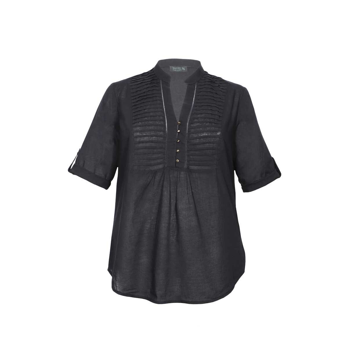 Blusa para Dama Negra Camisera Manga 3/4 Yhasbel